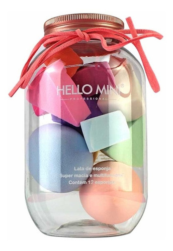 Kit Pote 12 Esponjas Para Maquiagem Hello Mini