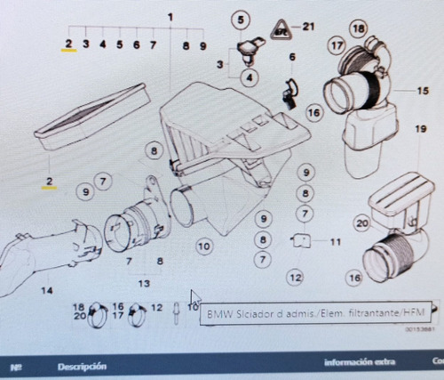  Filtro De Aire E60 525i 528i 530i Z4 7521033