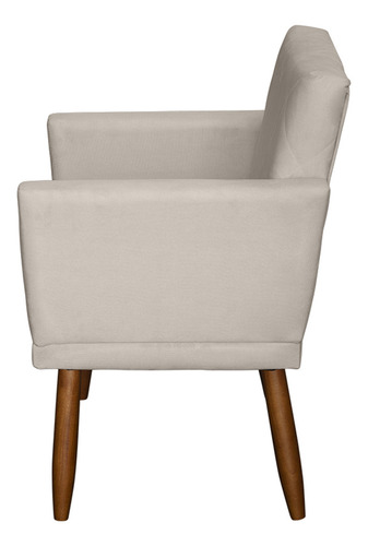 Kit 3 Poltronas Decorativas Para Recepção Consultório Cores Cor Bege Desenho Do Tecido Suede Liso