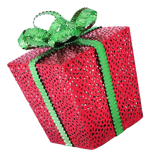 Caja De Regalo Luminosa Led De Hierro, Caja De Regalo De Nav
