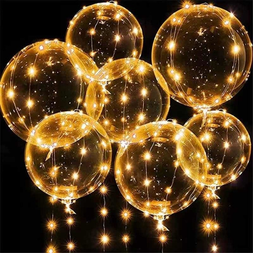 Imagen 2 de 6 de Globo Silicona Grande C/luz Calida + Soporte - A Pila