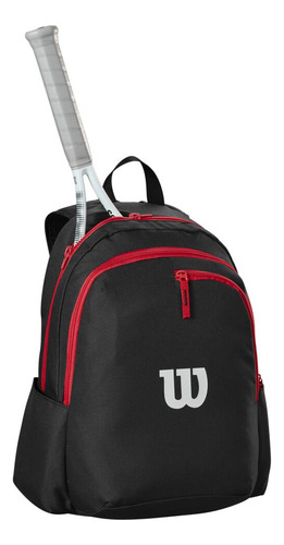 Mochila Wilson Advantage 2025 Backpack Black En Raqueton Negro Liso