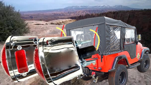 Imagem 9 de 10 de Kit Farol Jeep Willys - F75 E Rural- Lanterna Aro Int E Ext