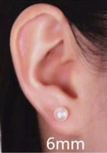 Imagen 2 de 4 de Aros Perla Blanca De 6 Mm Y Plata 925 Con Cajita / Milenoil