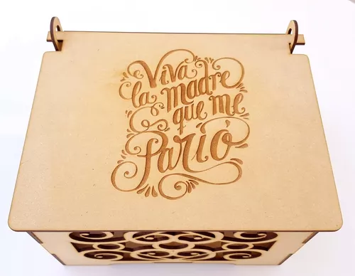 Caja Mdf 10 De Mayo Para Regalo 10 Piezas Desarmadas