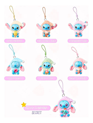 Labubu Oso Peluche Sorpresa 15 Cm Índigo Llavero Sorpresa Stitch