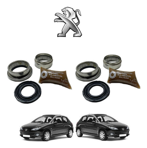 Imagem 2 de 4 de Kit Rolamento Eixo Traseiro Peugeot206/207 C/barra Diam.20mm
