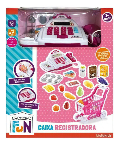Caixa Registradora +carrinho Com 30 Itens Infantil Multikids