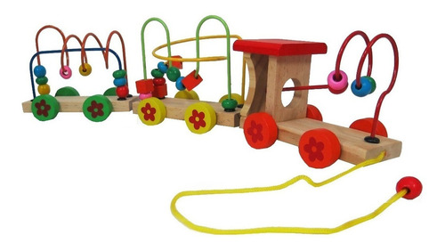 Tren De Madera Didactico Para Niños Gateo Coordinacion