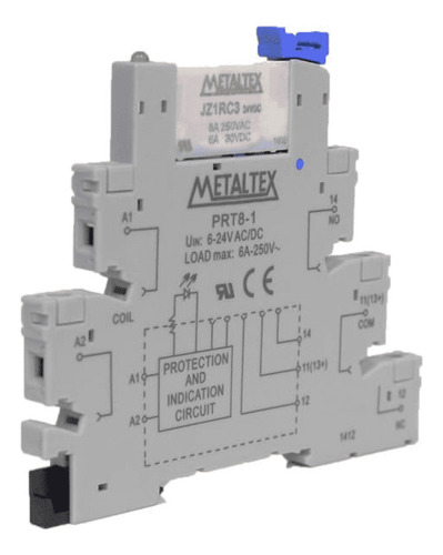 Interface Relé Acoplador 1 Rev. 24vca/cc Prz-1r-24 Metaltex