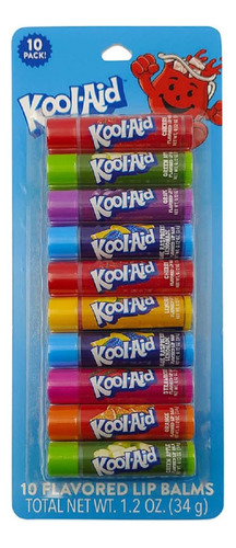 Kool Aid 10 Balsamos Labios, Original Tipo Labello Sabores