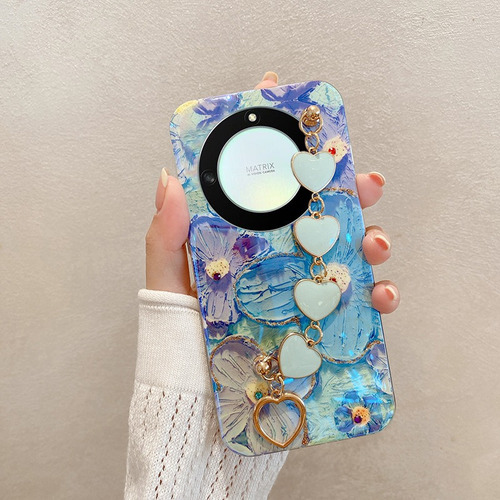 Funda Para Honor Magic 5 Lite Para Pintar Flores Con Cadena