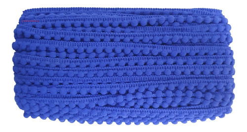 Fita Grelot Passamanaria Mini Pompom Artesanato - 25 Metros Cor Azul Royal 207