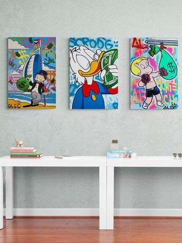 Cuadro Decorativo Set 3 Alec Monopoly Richie Rich Mcpato