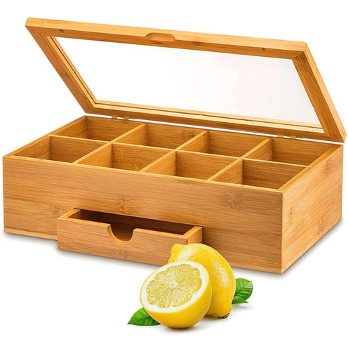 Caja De Almacenamiento De Té, Contenedor De Té De Madera,