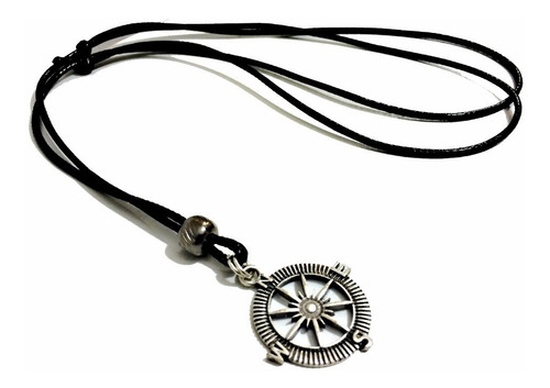Colar Cordão De Bússola Regulável Cor Preto