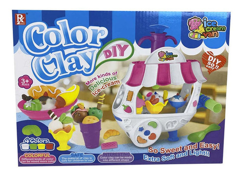 Juego De Masas Color Clay Carrito De Helados