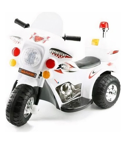 Moto Elétrica Infantil Bateria Bivolt Polícia Triciclo Mini