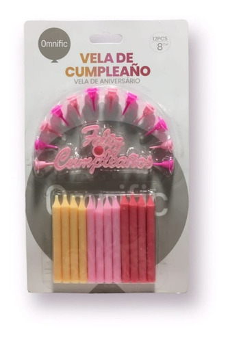 Pack De 12 Velas Para Cumpleaños Colores Pasteles 