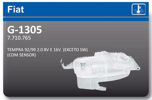 Reservatório Radiador Tempra 92 A 99 2.0 8 E 16v Com Sensor