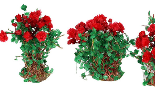 Flor En Miniatura De 3 Piezas Para Modelo De Flor Rosa