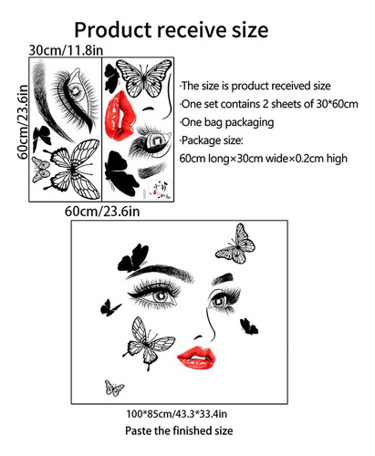 Calcomanías Y Pegatinas De Pared Farcauo Con Labios Rojos Pa