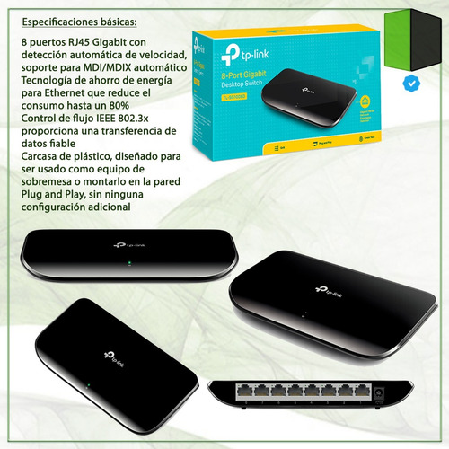 Imagen 8 de 12 de Switch TP-Link TL-SG1008D