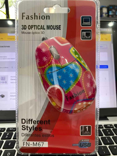 Mouse 3d Óptico Colores Fn-m67 Corazón