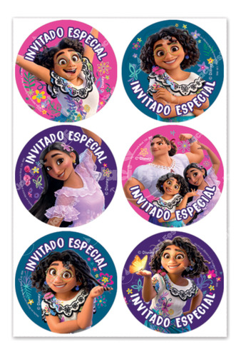Distintivos Stickers Encanto Artículo Fiesta Enc0m1