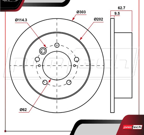 Kit 2 Disco Freno Trasero P/ Toyota Rav4 2.4 2004 A 2005