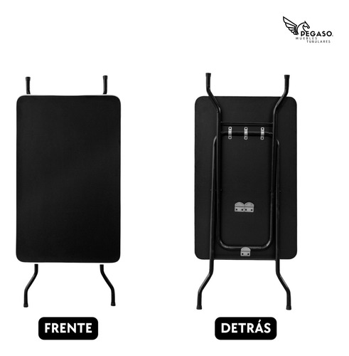 Mesa Plegable En Melamina Portátil Pegaso Color Negro