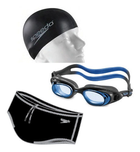 Oculos Natacao Tornado Speedo Kit Com Sunga E Touca Silicone