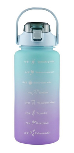 Imagen 6 de 10 de Botella De Agua Motivadora 2 Litros Con Marcador De Tiempo