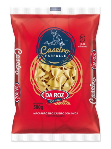 Macarrão Farfalle Gravata Caseiro Da Roz Com Ovos 500g