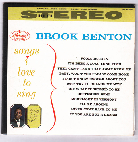 Brook Benton Songs I Love To Sing Cd Original U Qqi. Ag. Pb.