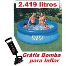 Piscina Inflável Easy Set 2419 Litros Intex + Bomba De Ar