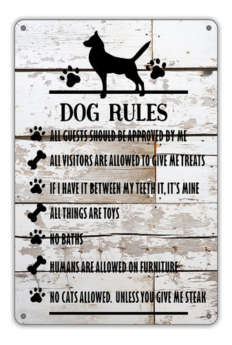 Qiongqi Funny Dog Rul Metal Tin Sign Decoracion Pared Para