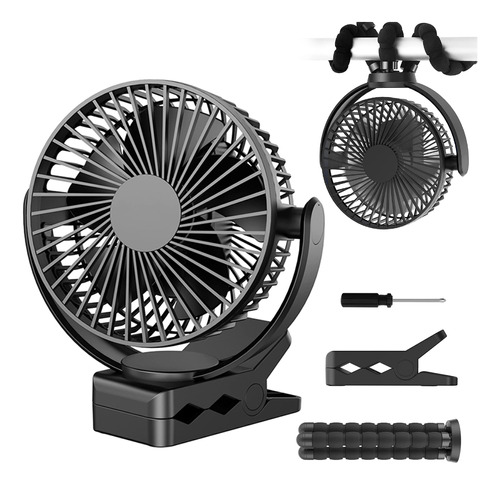 Mini Ventilador Para Cochecito Bebe Portatil Mano 5  Clip 3