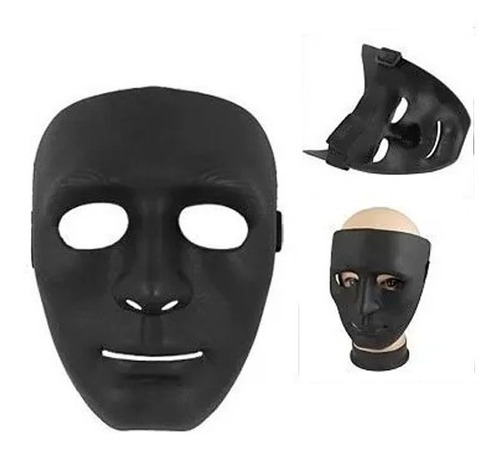 20 Mascara Negra Lisa Hiphop Terror Disfraz Horror Económica