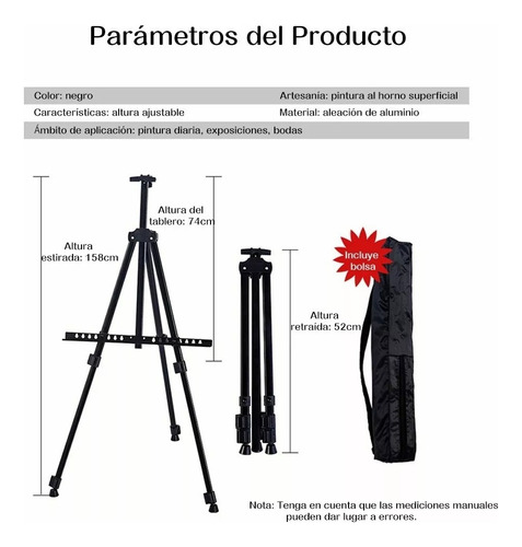 Caballete Para Pintar Ajustable Y Portátil Pintura Plegable