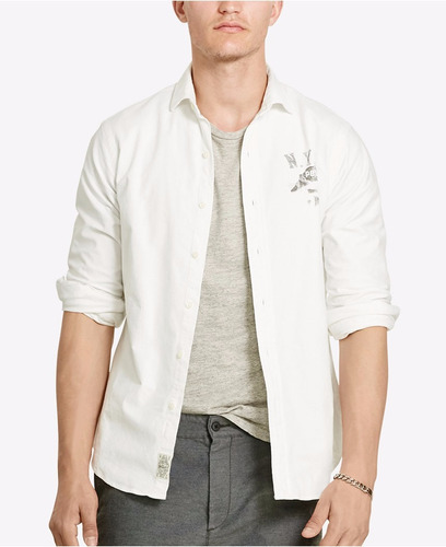 Camisa Polo Ralph Lauren -talla S - Blanco - Fotos Reales