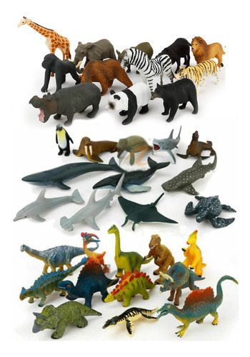 Mini Simulación Dinosaurios Mar Animales Modelo Juguetes, 36