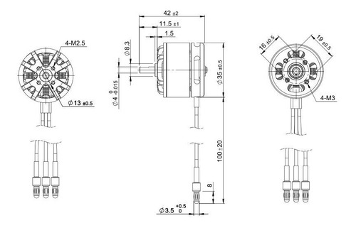 Imagen 5 de 9 de Motor Brushless Outrunner Tomcat P4802 3510-1080kv Dynam