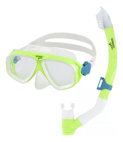 Kit Snorkeling Speedo Adventure Visor Y Snorkel Verde Niños