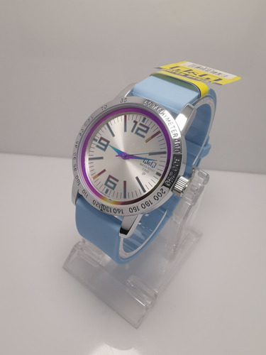 Reloj Q&q Qyq Mujer Casual Qz20j806y Azul Plateado Original