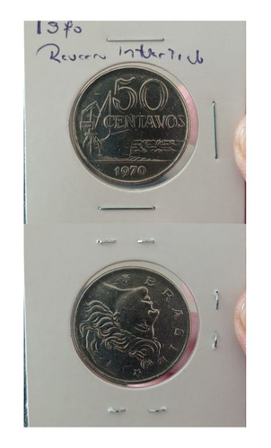 Moeda De 50 Centavos De 1970, Reverso Invertido (Usado)