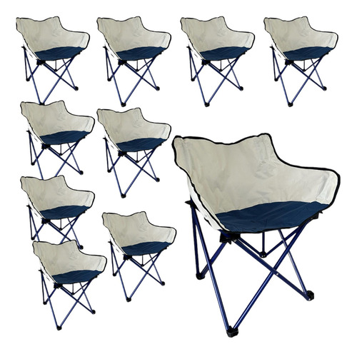 Silla Playera Camping Y Exteriores Plegable Moderna Kit 10