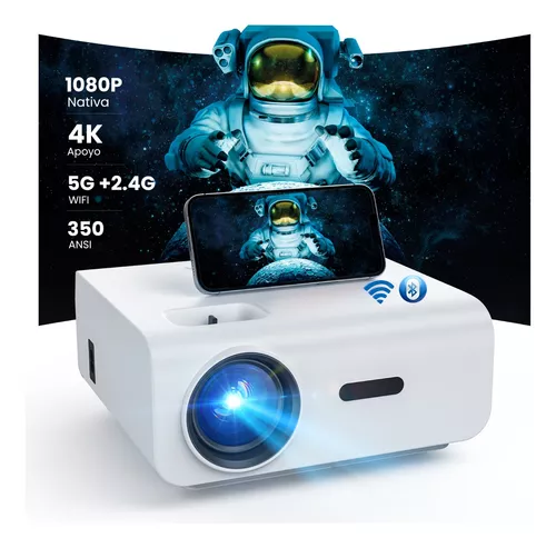 Proyector 4K con WiFi y Bluetooth compatible, proyector de cine al aire  libre nativo de 1080P/12000 lúmenes con pantalla de 120 pulgadas, proyector  de