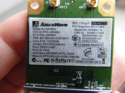 Placa Wireless P O Notebook Asus G71g Azurewave Ar5b91