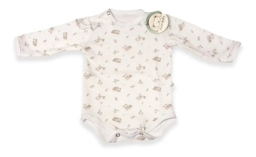 Body Manga Larga Interlock Estampado 100% Algodón Petit Baby